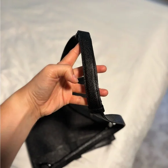 Rebecca Minkoff Megan Black Bucket Bag | Edgy Leather Crossbody Bag - Picture 5 of 8